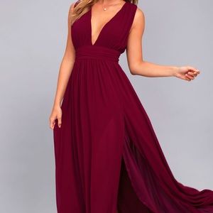 LuLus Heavenly Hues Burgundy Maxi
